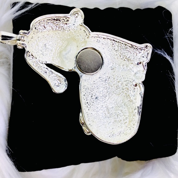 Dog pendant * BEAUTIFUL SILVER TONE DOG - Picture 6 of 7